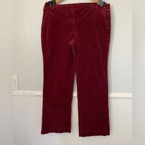 Ann Taylor LOFT Marisa Red Corduroy Pants Size 10